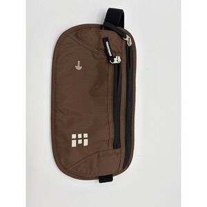 ZeroGrid RFID Blocking Waist Bag Fanny Pack Brown With Black Zips Travel Hiking